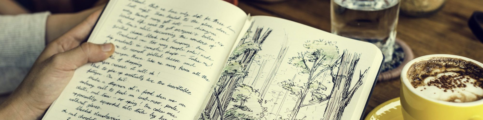 Coffee Table Drawing Nature Concept